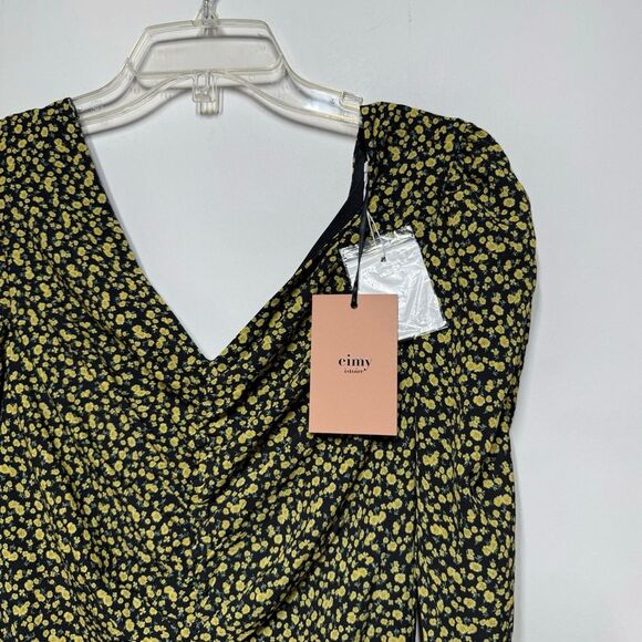 Eimy Istoire Stormi Flower Long Sleeve Midi Dress in Black M NWT - Picture 4 of 16